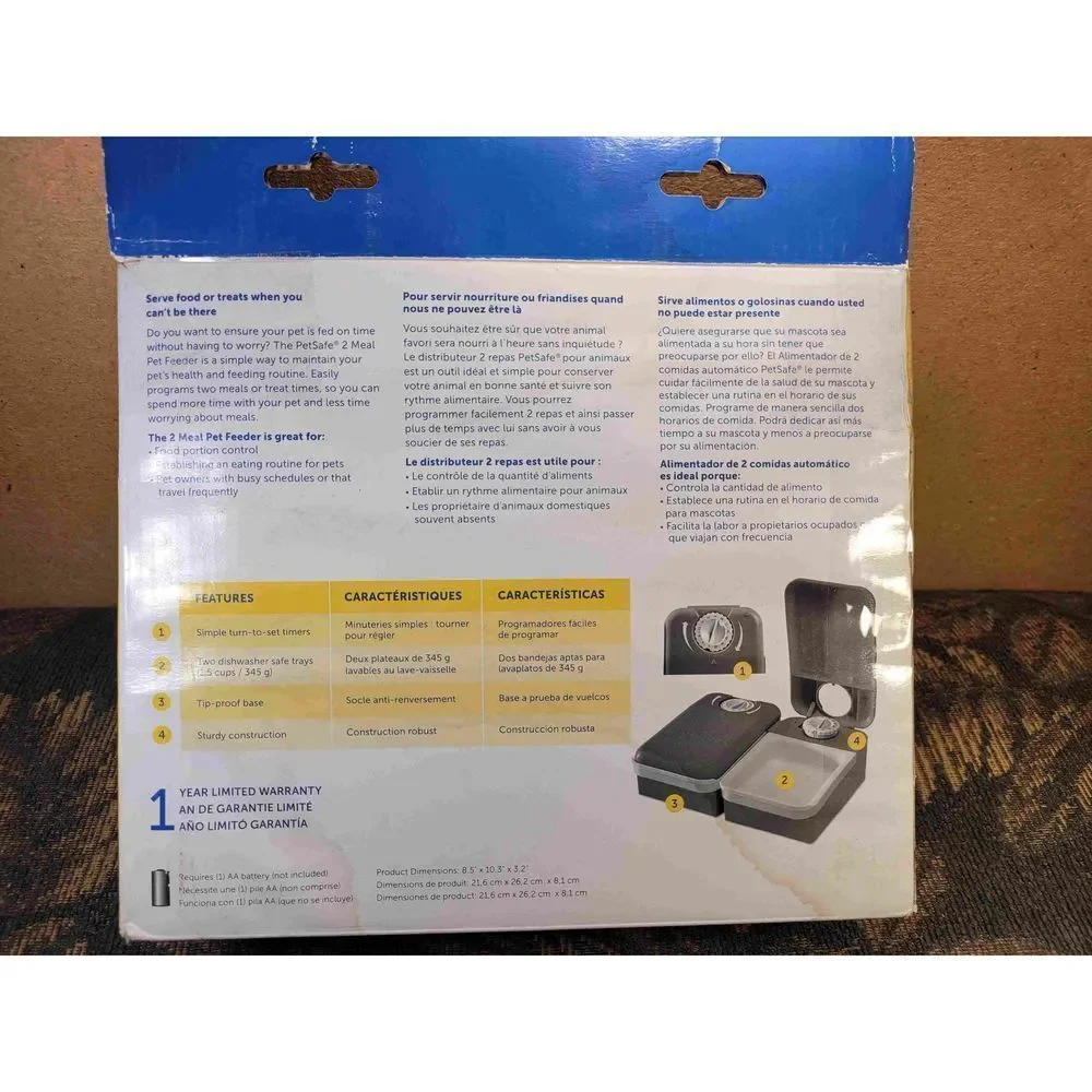 PetSafe Automatic 2 Meal Pet Feeder with Battery Powered Programmable Timer